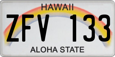 HI license plate ZFV133