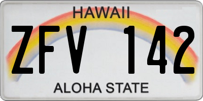 HI license plate ZFV142