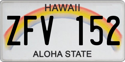 HI license plate ZFV152