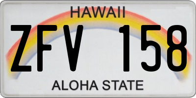 HI license plate ZFV158