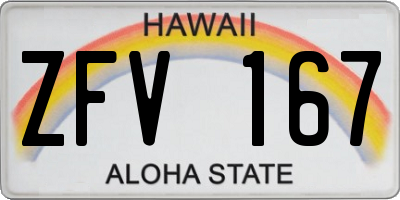 HI license plate ZFV167