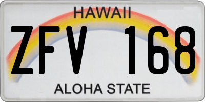 HI license plate ZFV168
