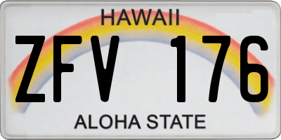 HI license plate ZFV176