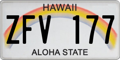HI license plate ZFV177