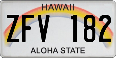 HI license plate ZFV182