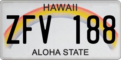 HI license plate ZFV188