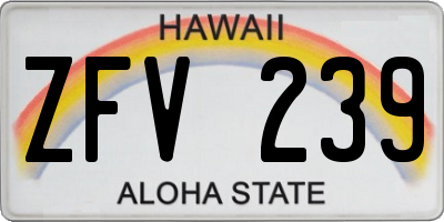 HI license plate ZFV239