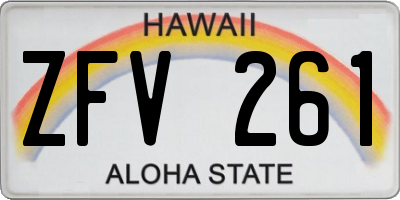 HI license plate ZFV261