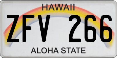 HI license plate ZFV266