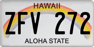 HI license plate ZFV272