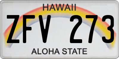 HI license plate ZFV273