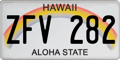 HI license plate ZFV282