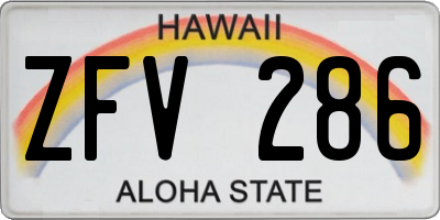 HI license plate ZFV286