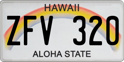 HI license plate ZFV320