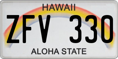 HI license plate ZFV330