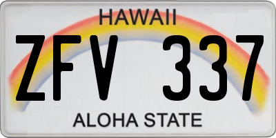 HI license plate ZFV337