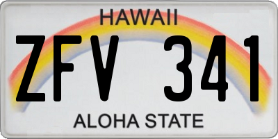 HI license plate ZFV341