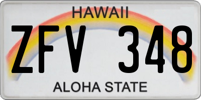 HI license plate ZFV348
