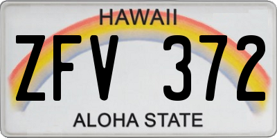 HI license plate ZFV372