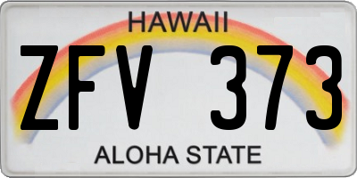 HI license plate ZFV373