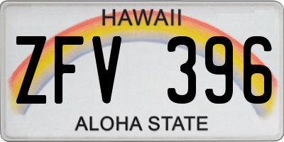 HI license plate ZFV396