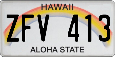 HI license plate ZFV413
