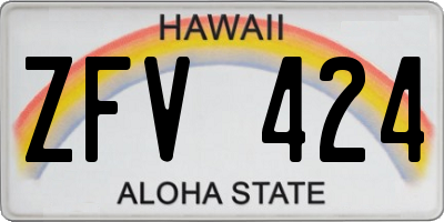 HI license plate ZFV424