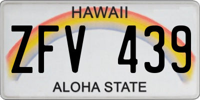 HI license plate ZFV439