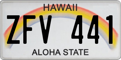 HI license plate ZFV441
