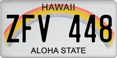 HI license plate ZFV448