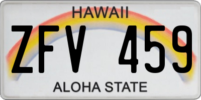 HI license plate ZFV459