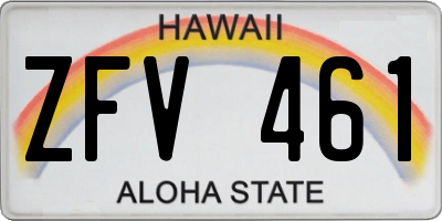 HI license plate ZFV461