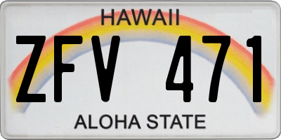HI license plate ZFV471