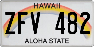 HI license plate ZFV482