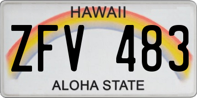 HI license plate ZFV483