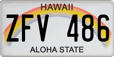 HI license plate ZFV486