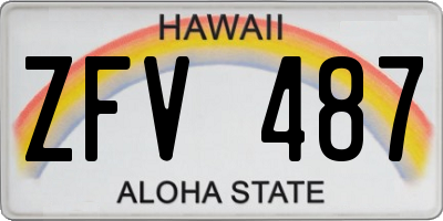 HI license plate ZFV487