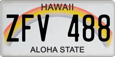 HI license plate ZFV488