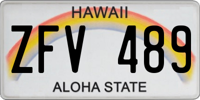 HI license plate ZFV489
