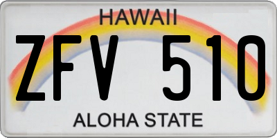 HI license plate ZFV510