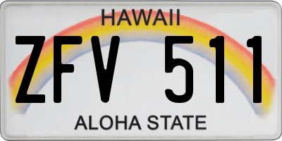 HI license plate ZFV511