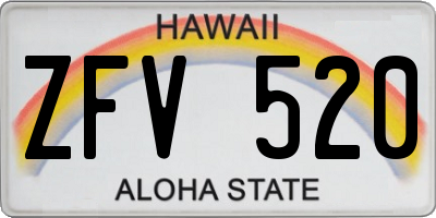 HI license plate ZFV520