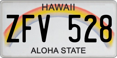 HI license plate ZFV528