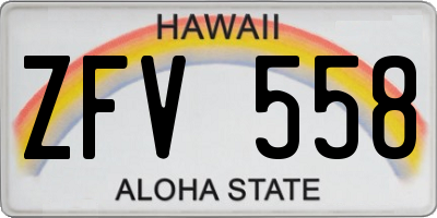 HI license plate ZFV558