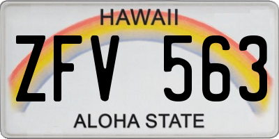 HI license plate ZFV563