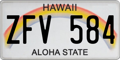 HI license plate ZFV584