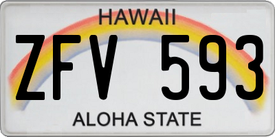 HI license plate ZFV593