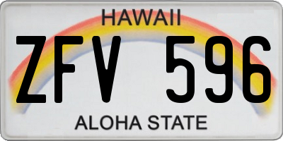 HI license plate ZFV596