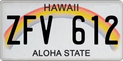 HI license plate ZFV612