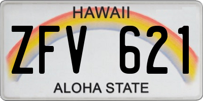 HI license plate ZFV621